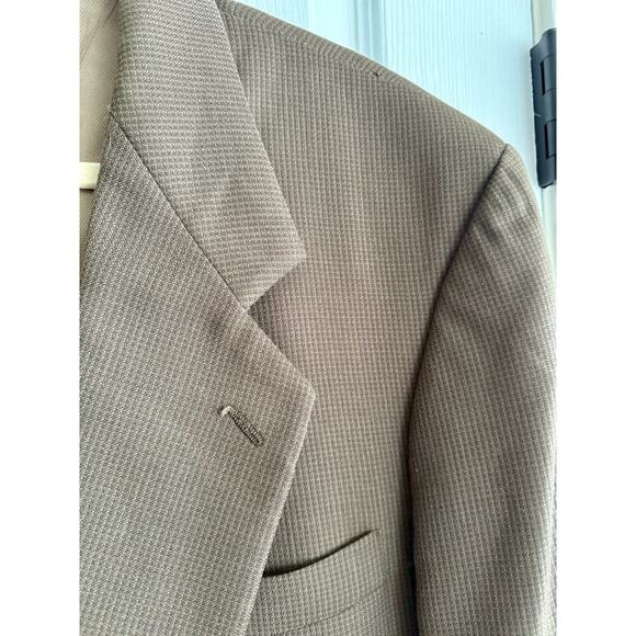 Oscar de la Renta Men’s Brown 2 Button Vintage Suit Jacket 46R - Picture 3 of 10